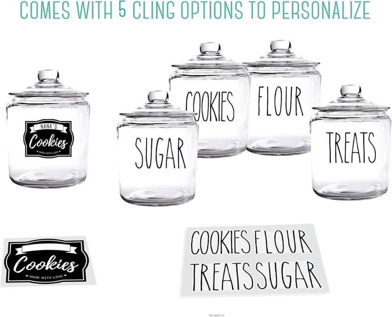 Outshine 1 Gallon Cookie Jar for Kitchen Countertop| Airtight Glass Storage Jars for Candy, Coffee, Dog Treats| Large Glass Apothecary Jars with Lids| Large Food Storage Container for Kitchen, Pantry - Image 3